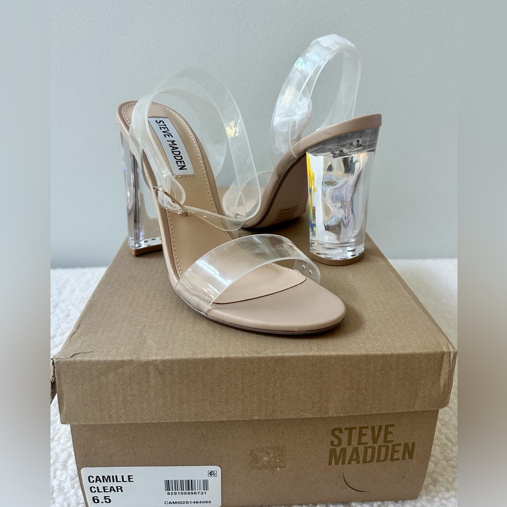 NWT Steve Madden Camille Clear Heels